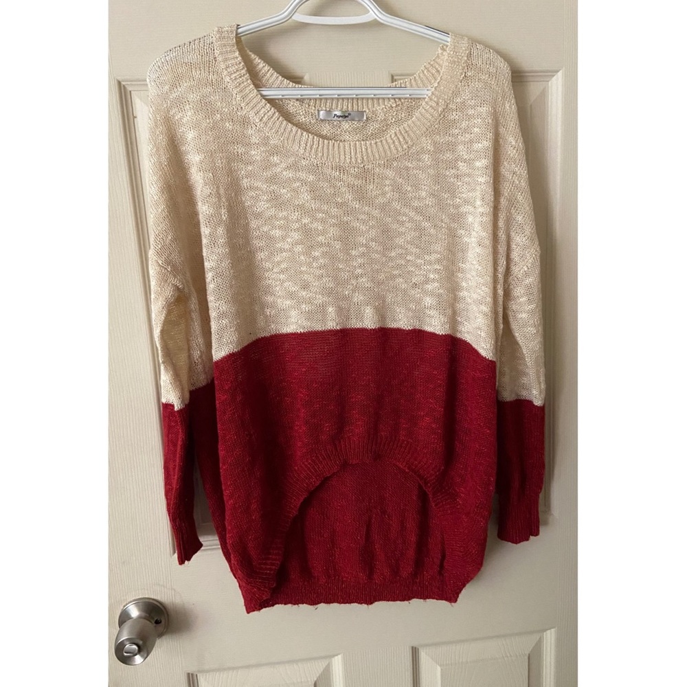 Papaya Color block sweater